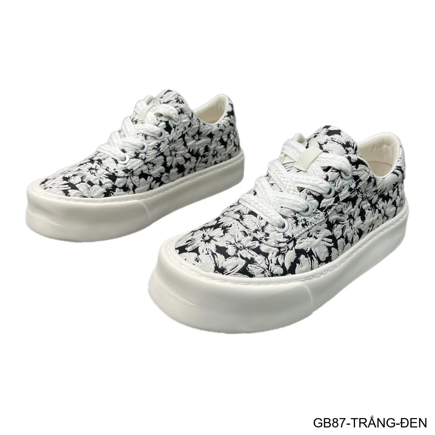 GB87 - Giày vải nam họa tiết hoa, thoáng khí, phong cách streetwear, đế bằng êm chân - ảnh 6