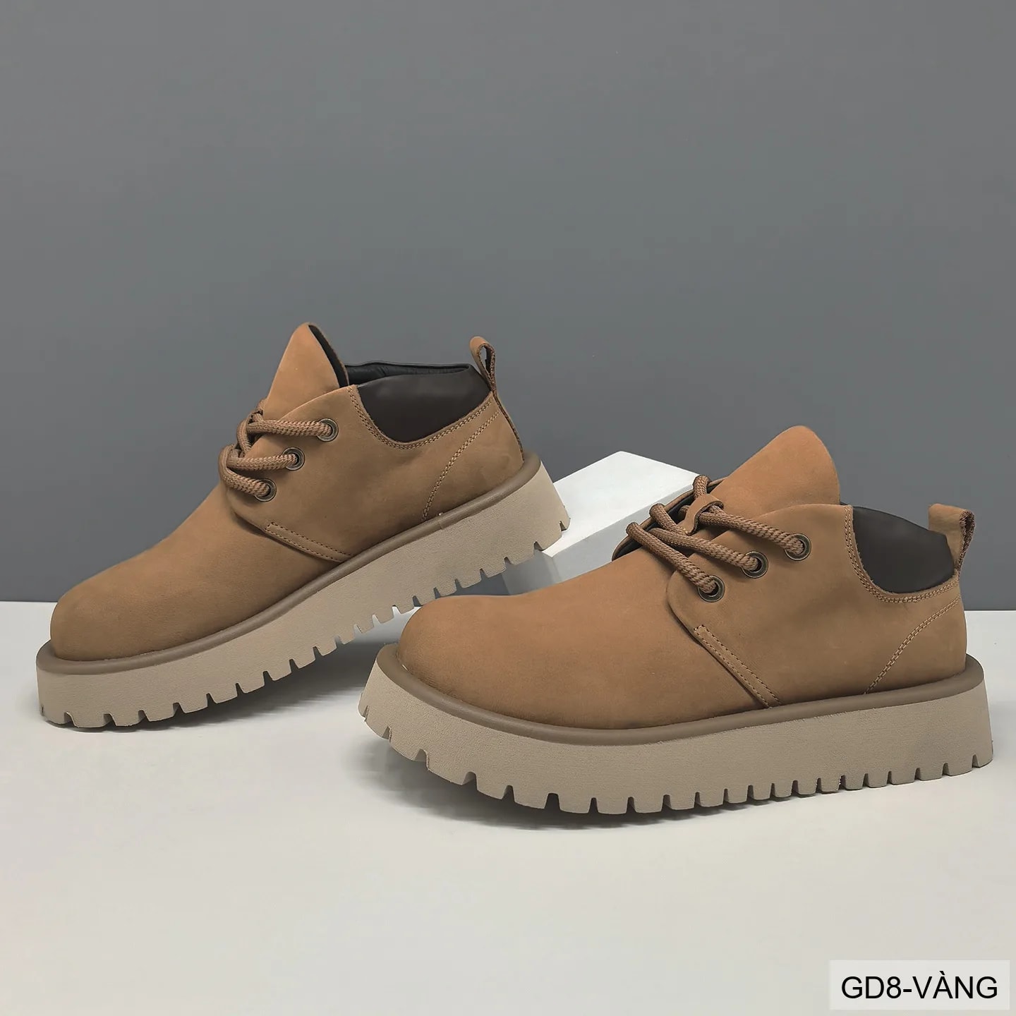 GD8 - Giày Thể Thao Nam Đế Dày Phong Cách Retro - Vàng Đen - ảnh 4