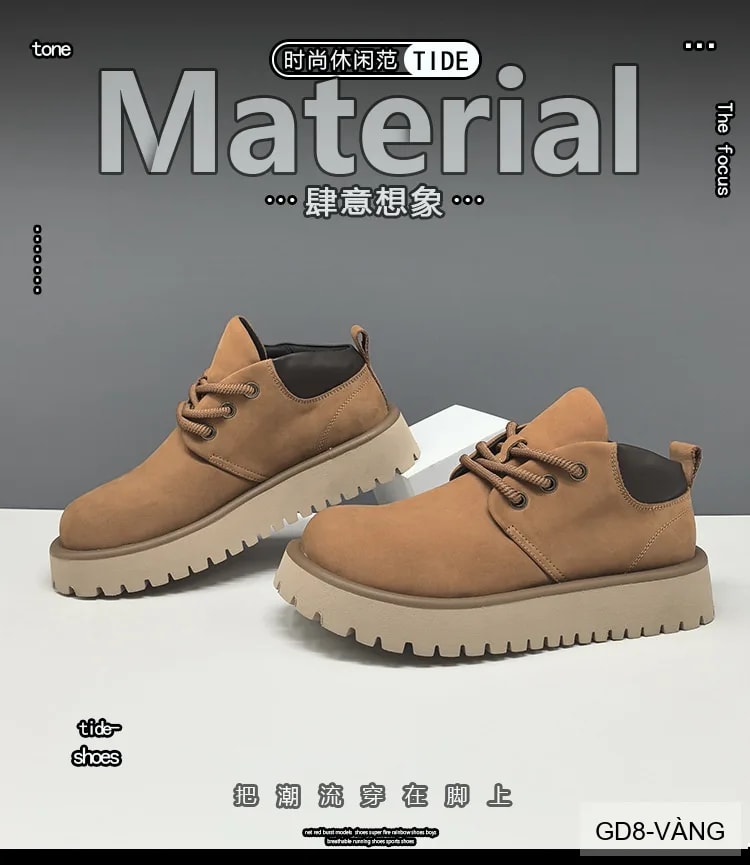 GD8 - Giày Thể Thao Nam Đế Dày Phong Cách Retro - Vàng Đen - ảnh 12