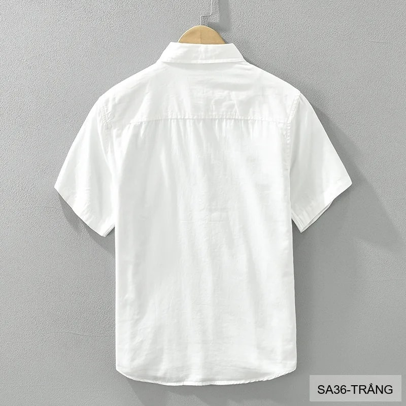 SA36 - Áo sơ mi nam tay ngắn họa tiết phối màu phong cách Hàn Quốc - ảnh 4