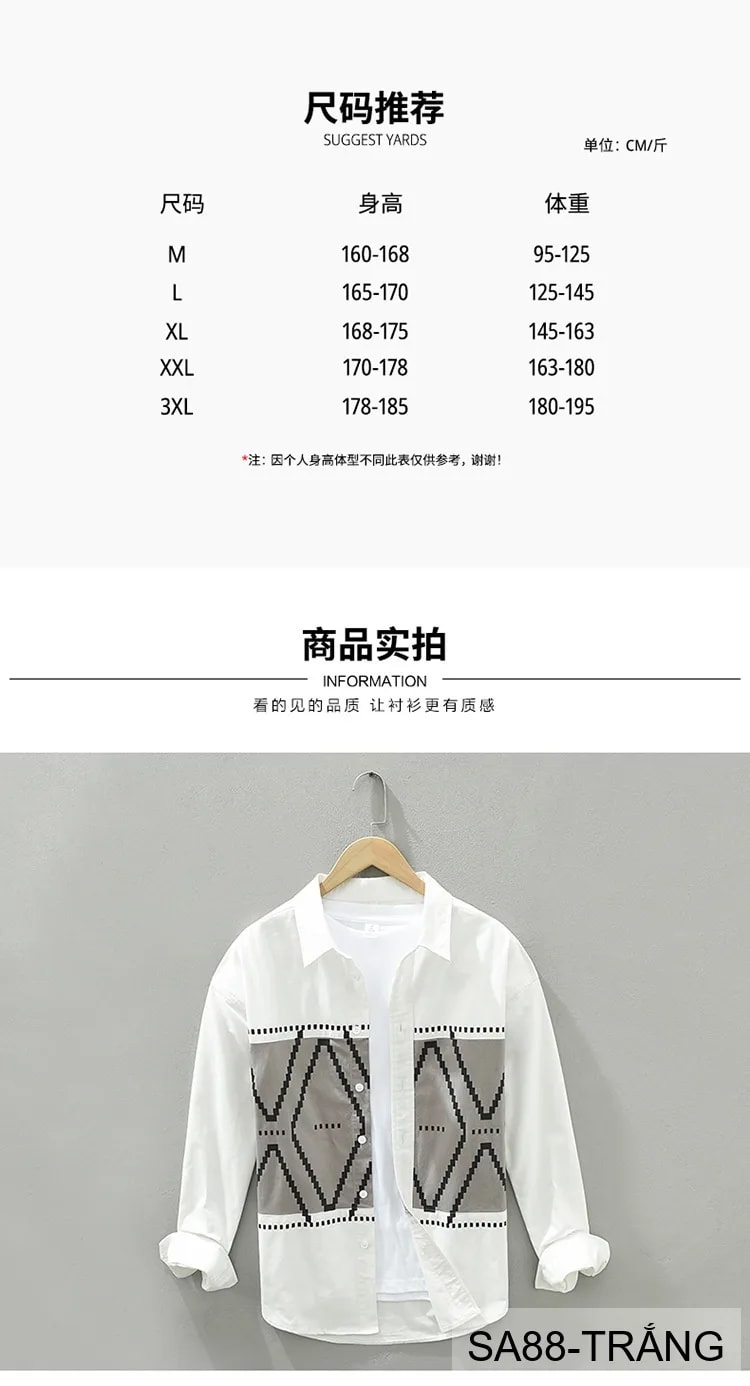 SA88 - Áo Sơ Mi Nam Tay Dài In Hình Geometric Phong Cách Thời Trang Trẻ Trung - ảnh 6