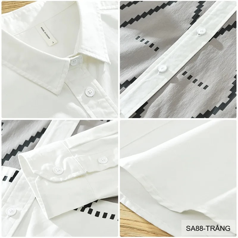 SA88 - Áo Sơ Mi Nam Tay Dài In Hình Geometric Phong Cách Thời Trang Trẻ Trung - ảnh 4