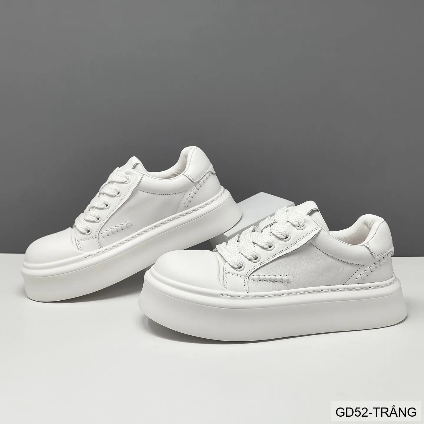GD52 - Giày thể thao nam đế dày thời trang, da bò thật thoáng khí, phong cách retro - ảnh 3