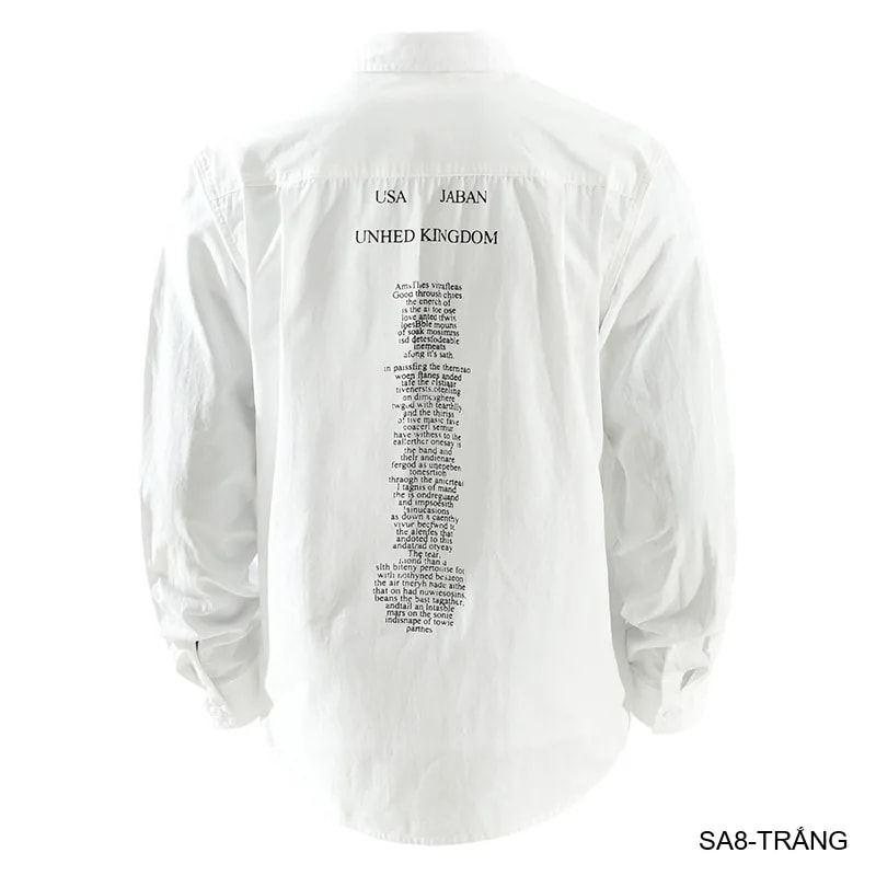 SA8 - Áo sơ mi nam dài tay phong cách, in chữ cá tính, chất cotton mềm mại, dáng rộng thoải mái - ảnh 8