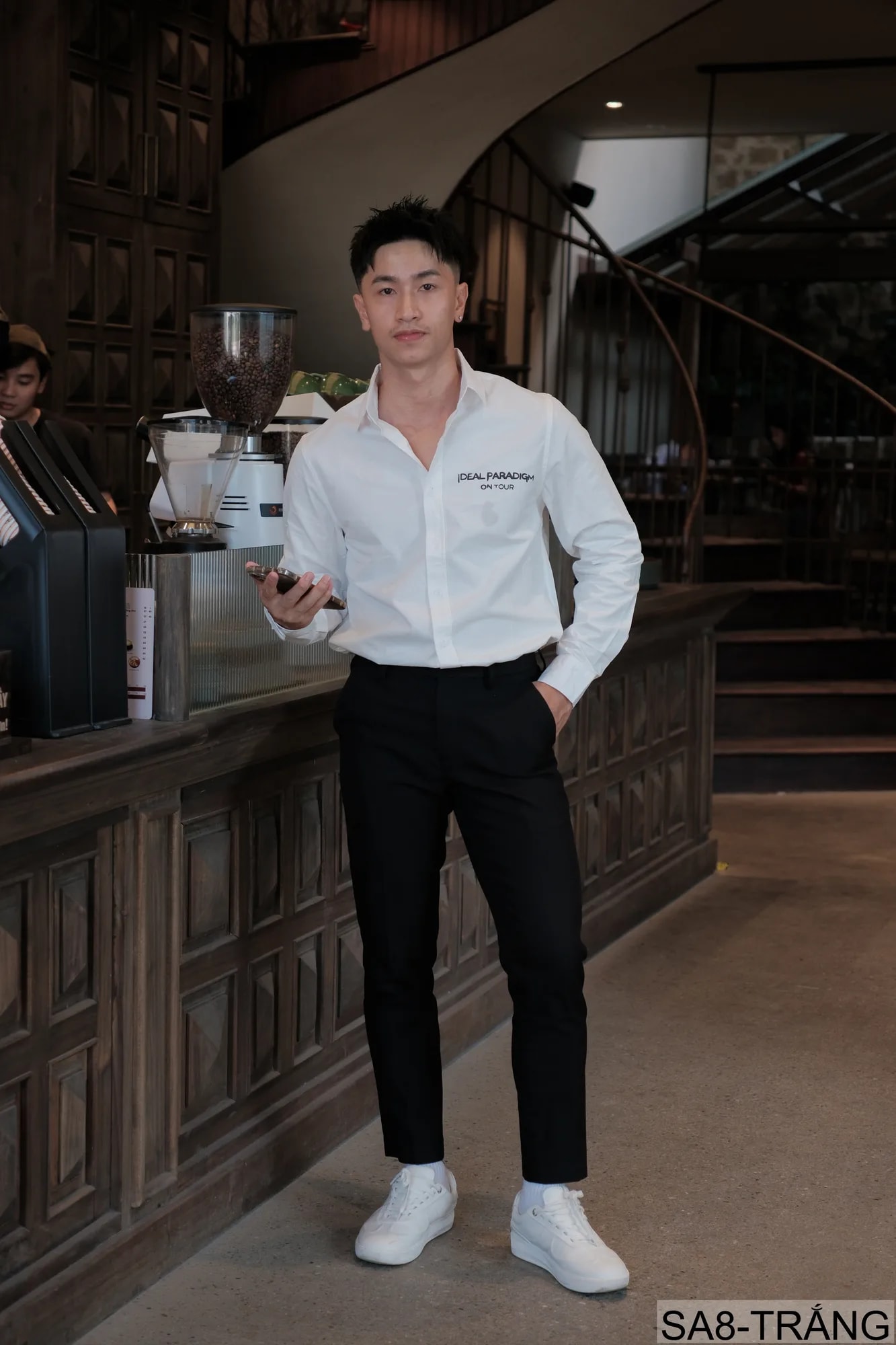 SA8 - Áo sơ mi nam dài tay phong cách, in chữ cá tính, chất cotton mềm mại, dáng rộng thoải mái - ảnh 4