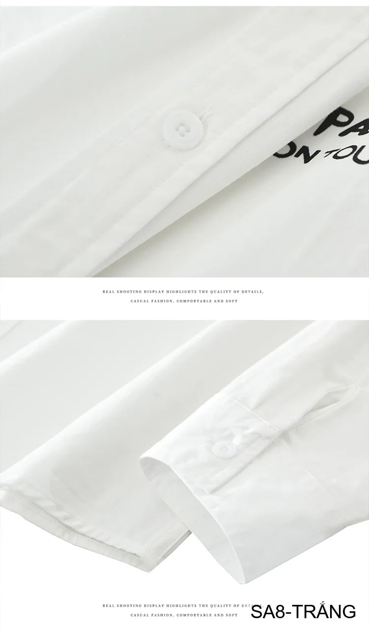 SA8 - Áo sơ mi nam dài tay phong cách, in chữ cá tính, chất cotton mềm mại, dáng rộng thoải mái - ảnh 11