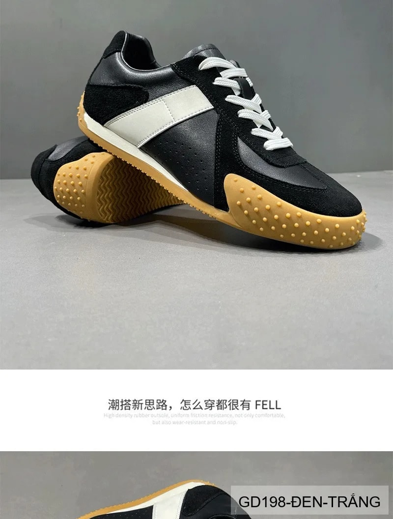 GD198 - Giày thể thao nam casual da bò cao cấp, phối màu thời thượng, đế cao su êm ái - ảnh 6