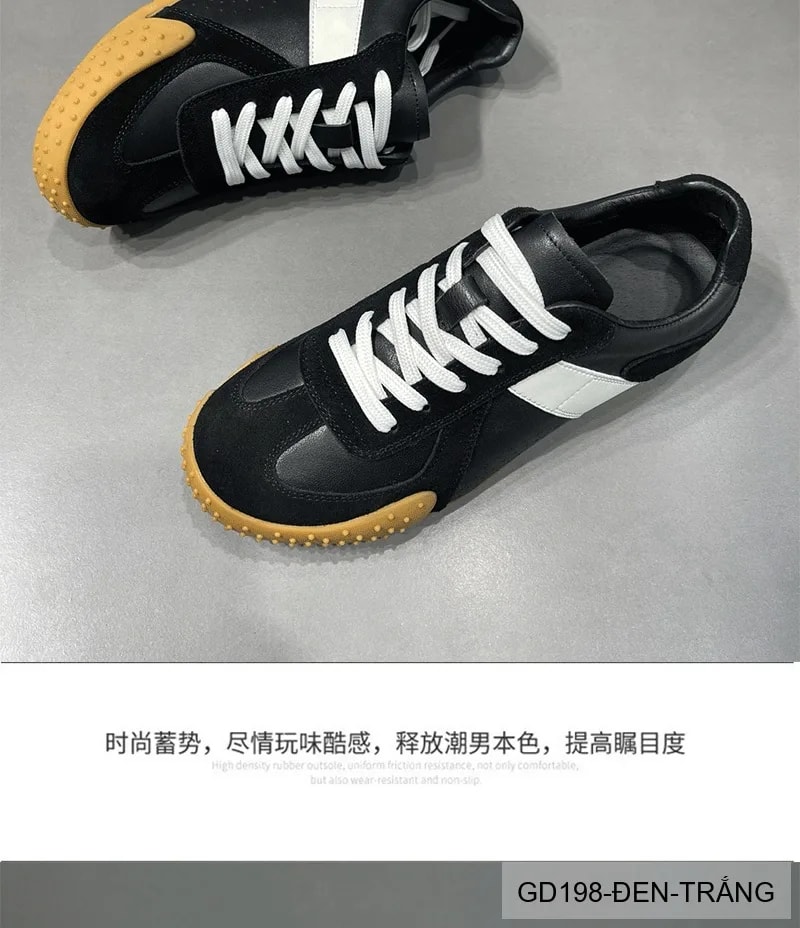 GD198 - Giày thể thao nam casual da bò cao cấp, phối màu thời thượng, đế cao su êm ái - ảnh 7