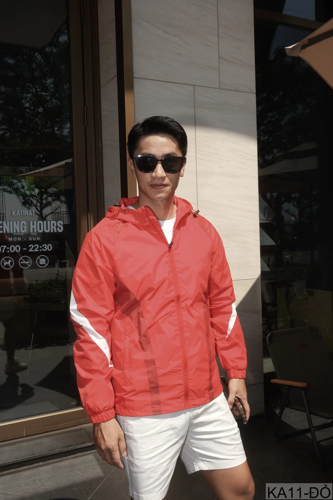 KA11 - Áo gió thể thao nam nữ chống gió chống nước có mũ trùm đầu, thiết kế màu tương phản năng động - ảnh 3