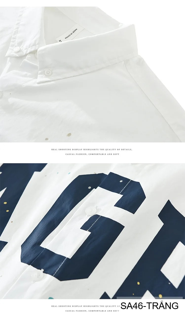 SA46 - Áo sơ mi nam dài tay in chữ AGGP phong cách streetwear, dáng rộng, chất cotton thoải mái - ảnh 6