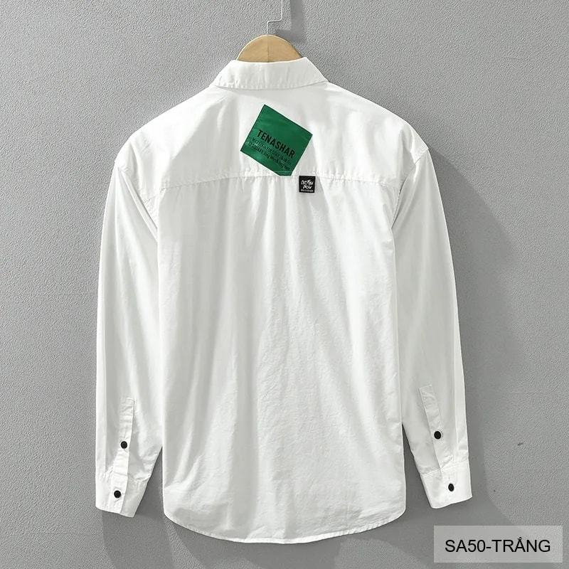 SA50 - Áo Sơ Mi Nam Dài Tay In Chữ Phong Cách Nhật Bản, Chất Cotton Mềm Mại, Phù Hợp Mặc Hàng Ngày - ảnh 3