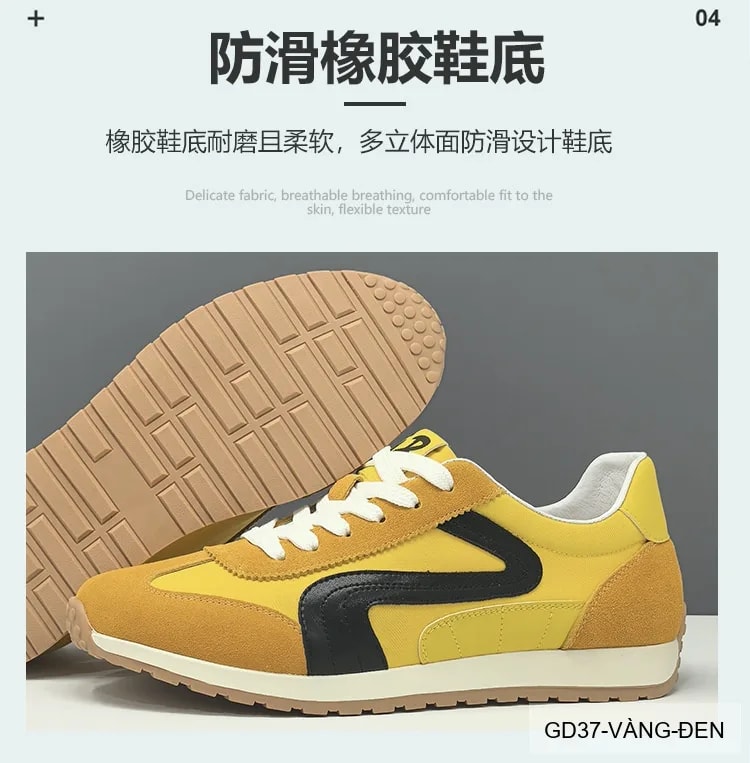 GD37 - Giày thể thao nam da thật phong cách Hàn, đế mềm thoáng khí, phối màu thời thượng - ảnh 5