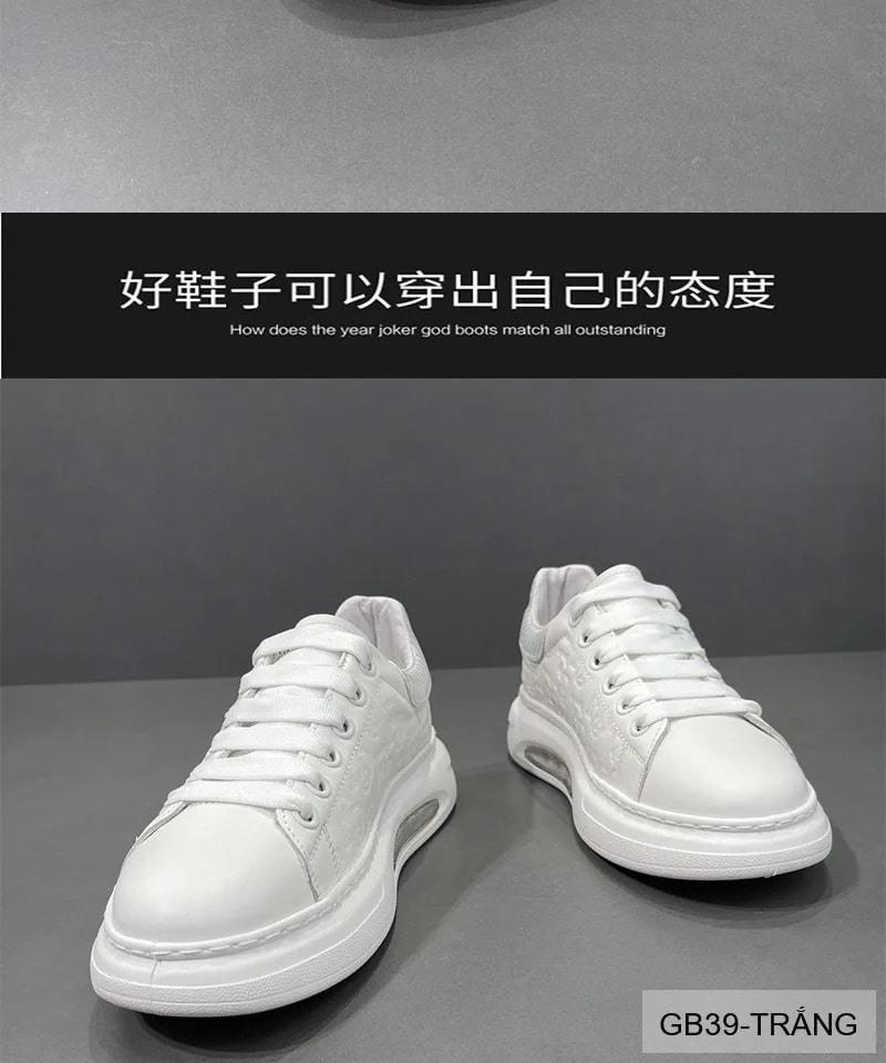 GB39 - Giày thể thao nam trắng đế dày tăng chiều cao, thoáng khí, phong cách thời trang trẻ trung - ảnh 19