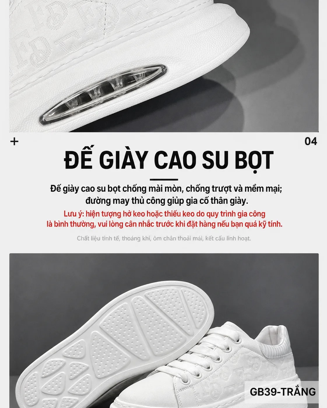 GB39 - Giày thể thao nam trắng đế dày tăng chiều cao, thoáng khí, phong cách thời trang trẻ trung - ảnh 8