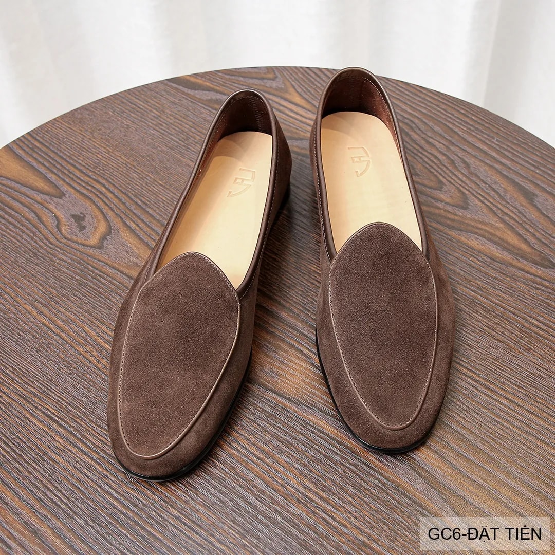 GC6 - Giày Loafer Nam Da Bò Thật Mùa Hè 2025 Phong Cách Anh Quốc Đen & Đặt Tiền - ảnh 3