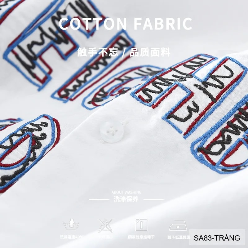 SA83 - Áo Sơ Mi Nam Tay Dài Phong Cách Nhật Bản Thêu Chữ NEIGHBORHOOD Form Rộng - ảnh 4