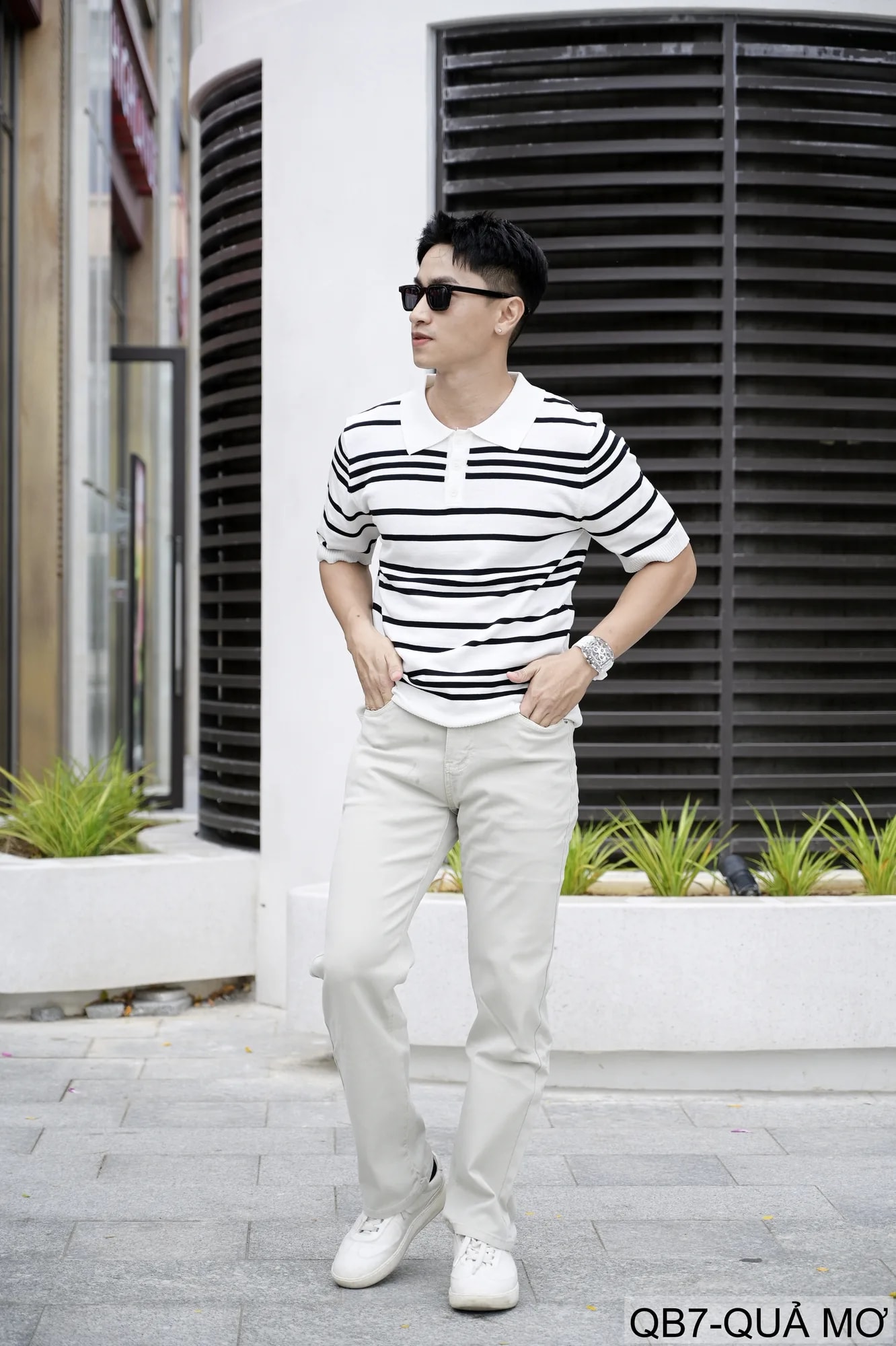 QB7 - Quần Jeans Ống Đứng Cạp Cao Màu Quả Mơ Dáng Suông Thời Thượng Cho Nam - ảnh 8