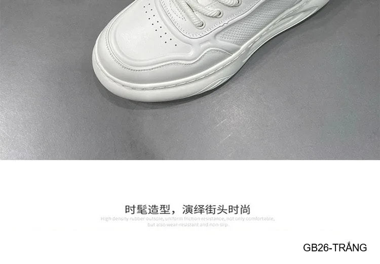 GB26 - Giày thể thao nam da trắng đế dày tăng chiều cao, thoáng khí kiểu dáng châu Âu - ảnh 13
