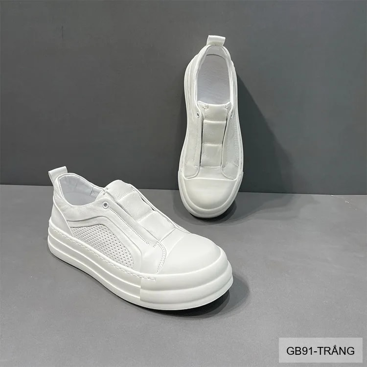 GB91 - Giày thể thao nam da thật khoét rỗng, đế trắng êm ái, phong cách châu Âu - ảnh 12