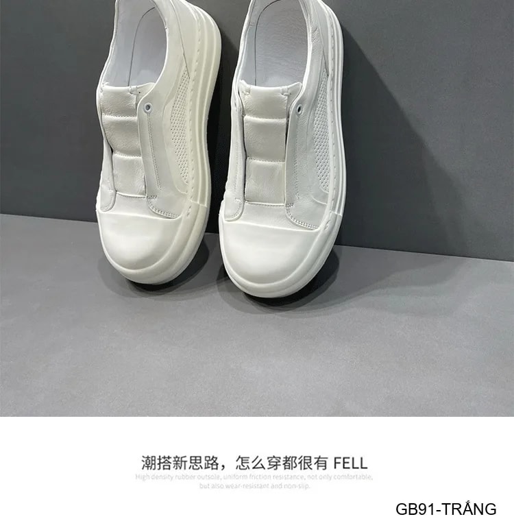 GB91 - Giày thể thao nam da thật khoét rỗng, đế trắng êm ái, phong cách châu Âu - ảnh 11