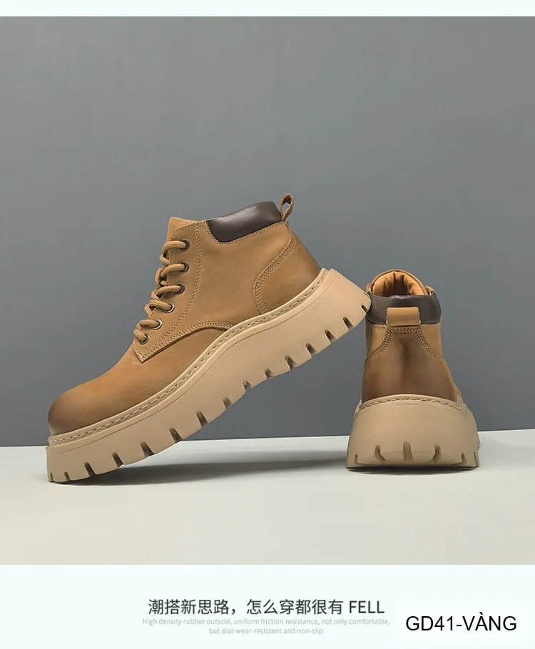 GD41 - Giày boots nam da bò thật đế dày phong cách Martin thời trang công sở và ngoài trời - ảnh 9