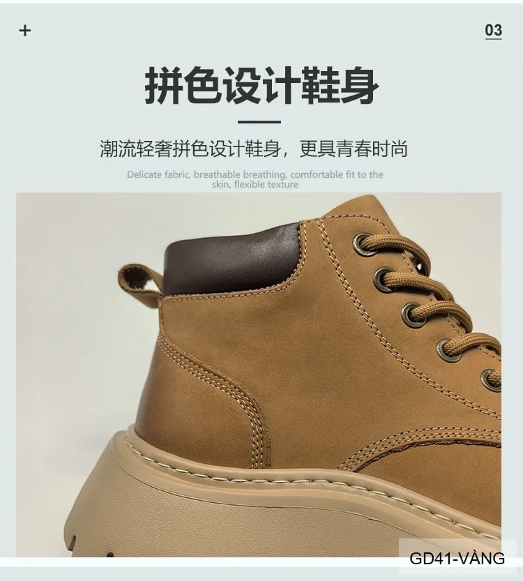 GD41 - Giày boots nam da bò thật đế dày phong cách Martin thời trang công sở và ngoài trời - ảnh 14