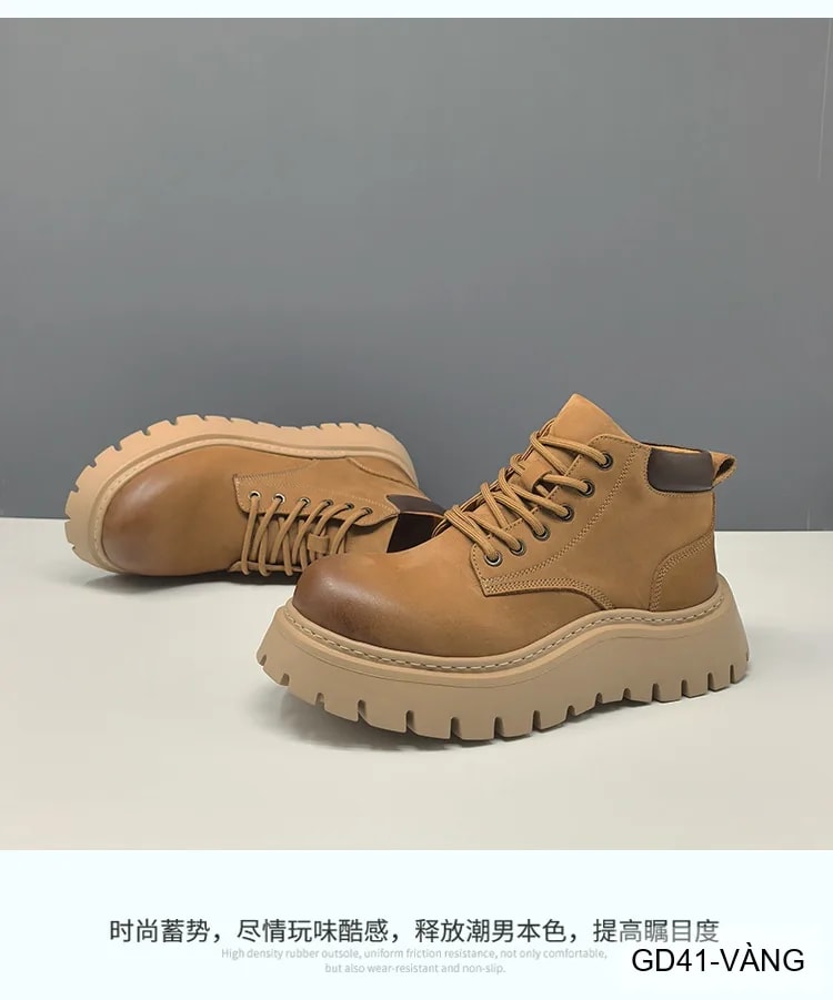GD41 - Giày boots nam da bò thật đế dày phong cách Martin thời trang công sở và ngoài trời - ảnh 10