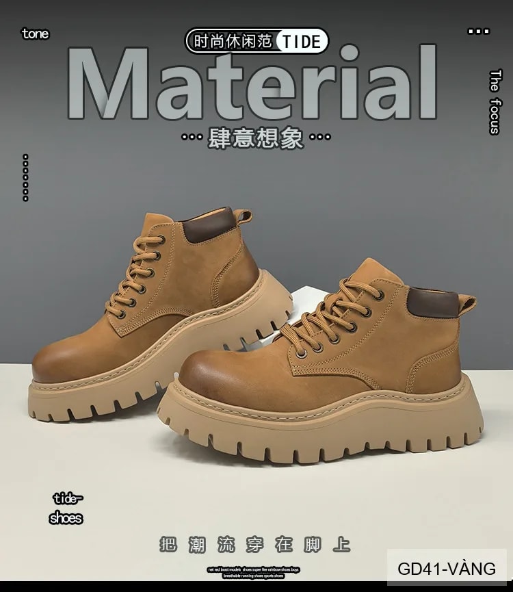 GD41 - Giày boots nam da bò thật đế dày phong cách Martin thời trang công sở và ngoài trời - ảnh 12