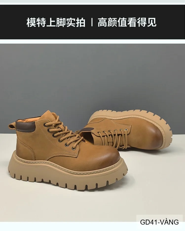 GD41 - Giày boots nam da bò thật đế dày phong cách Martin thời trang công sở và ngoài trời - ảnh 6