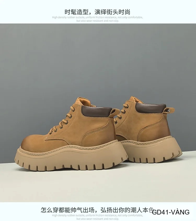 GD41 - Giày boots nam da bò thật đế dày phong cách Martin thời trang công sở và ngoài trời - ảnh 7