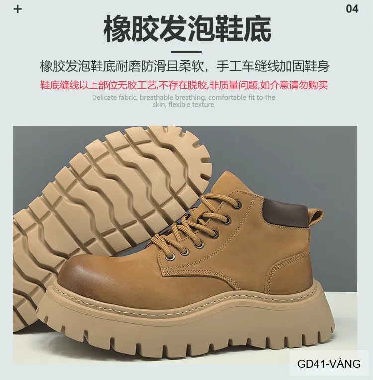 GD41 - Giày boots nam da bò thật đế dày phong cách Martin thời trang công sở và ngoài trời - ảnh 15