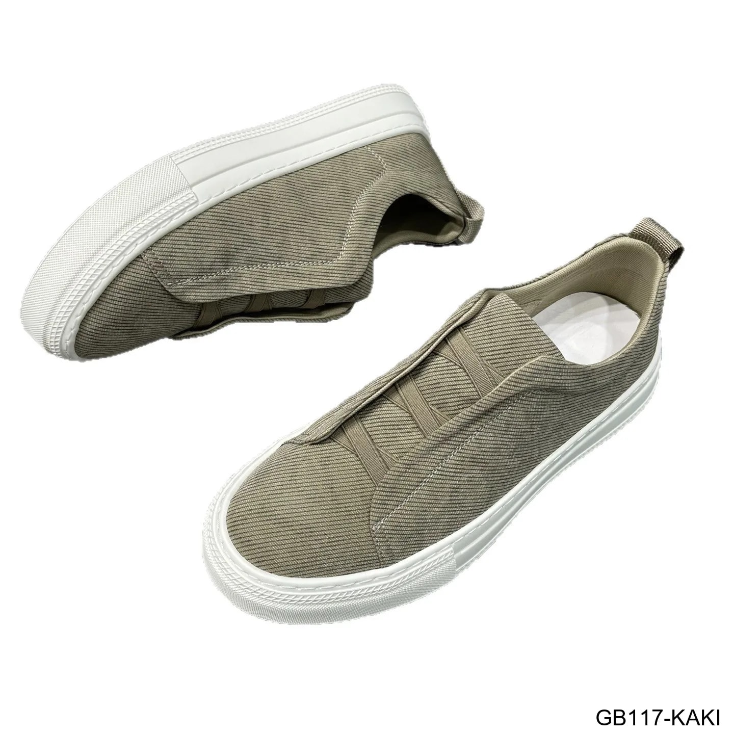 GB117 - Giày thể thao nam cổ thấp phong cách retro, chất vải mềm, đế cao su trắng, slip-on tiện lợi - ảnh 4