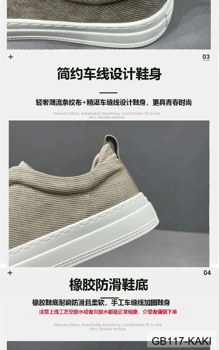 GB117 - Giày thể thao nam cổ thấp phong cách retro, chất vải mềm, đế cao su trắng, slip-on tiện lợi - ảnh 9