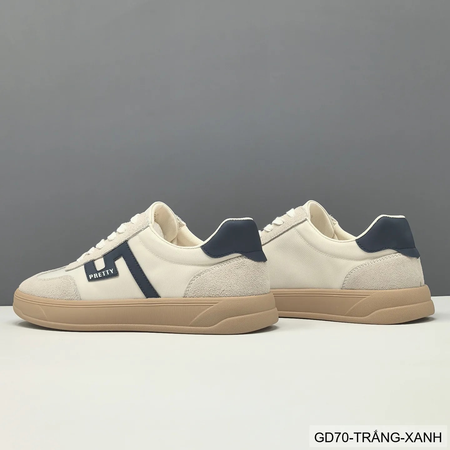 GD70 - Giày thể thao nam phối màu block, chất liệu da nubuck và vải, đế cao su êm ái, phong cách Hàn Quốc - ảnh 4