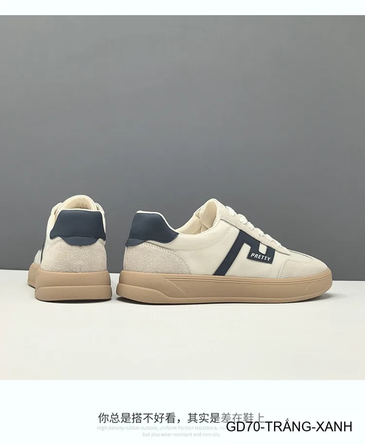 GD70 - Giày thể thao nam phối màu block, chất liệu da nubuck và vải, đế cao su êm ái, phong cách Hàn Quốc - ảnh 8