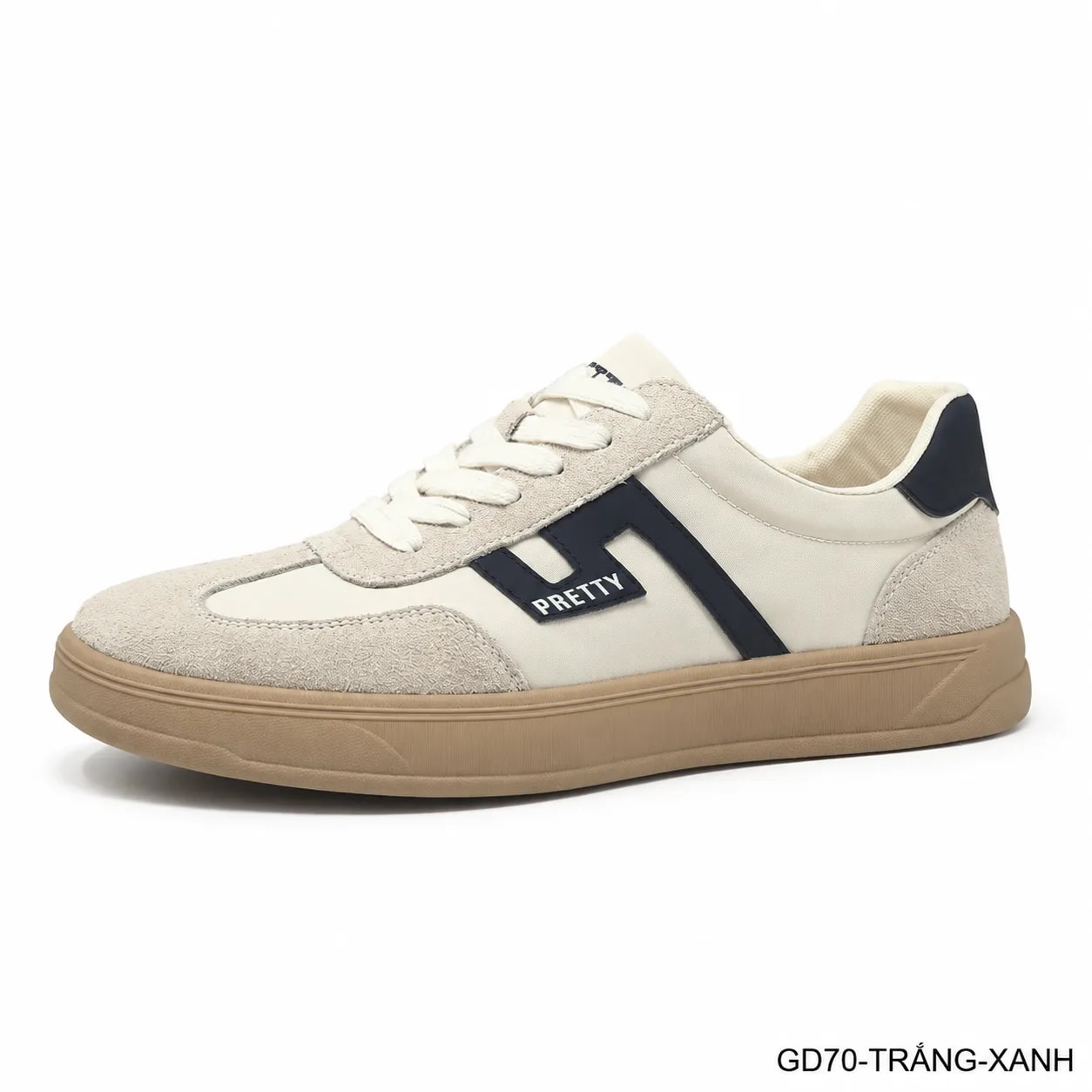 GD70 - Giày thể thao nam phối màu block, chất liệu da nubuck và vải, đế cao su êm ái, phong cách Hàn Quốc