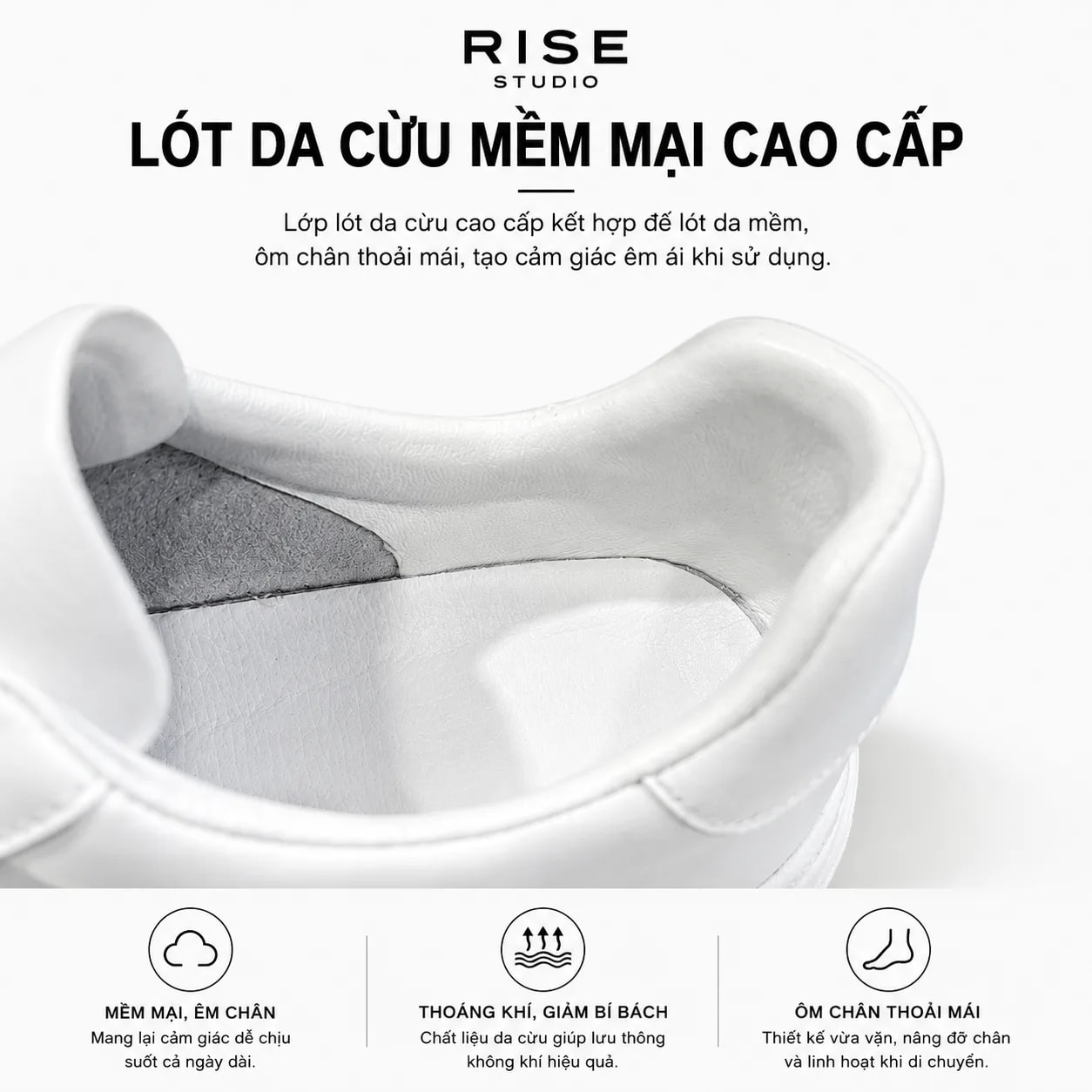GB18 - Giày nam da bò trắng đen cổ thấp đế bằng phong cách châu Âu thời trang - ảnh 5