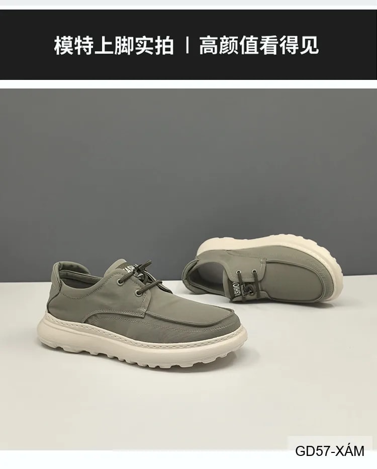 GD57 - Giày vải nam đế dày mềm mại phong cách thường ngày màu Xám Đen - ảnh 5