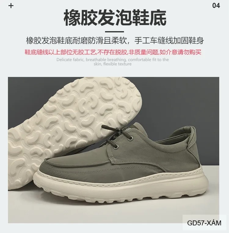 GD57 - Giày vải nam đế dày mềm mại phong cách thường ngày màu Xám Đen - ảnh 16