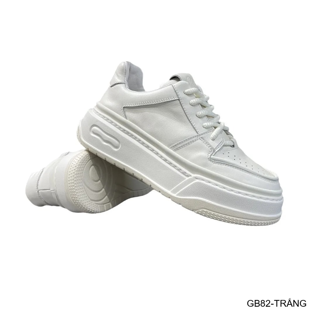 GB82 - Giày thể thao nam đế dày da bò thoáng khí, phong cách retro sang trọng, trắng đen - ảnh 3