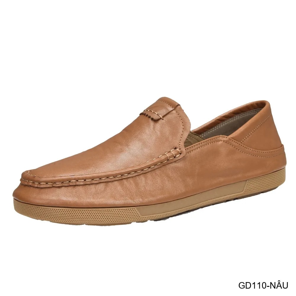 GD110 - Giày Nam Da Bò Thật Phong Cách Thời Trang, Đế Mềm êm, Màu Nâu Đen - ảnh 4