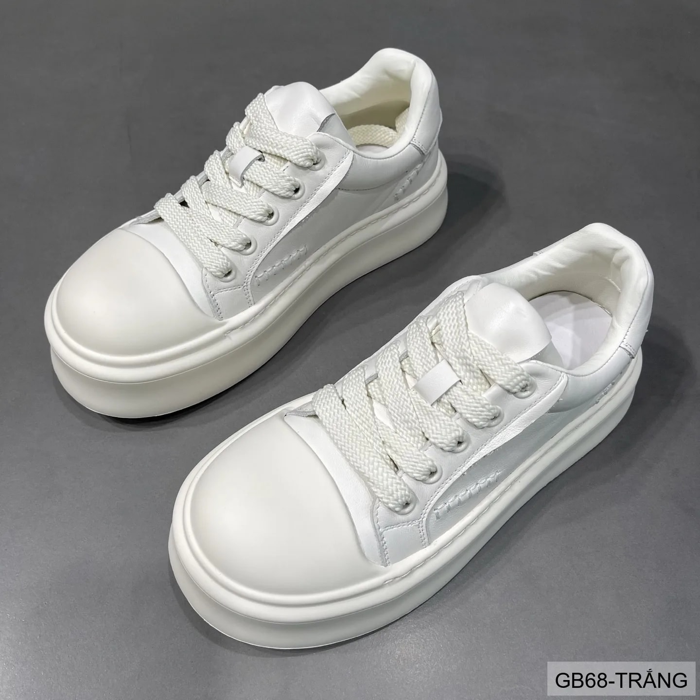 GB68 - Giày thể thao nam đế dày trắng đen, chất liệu da thật, kiểu dáng retro thời thượng - ảnh 2