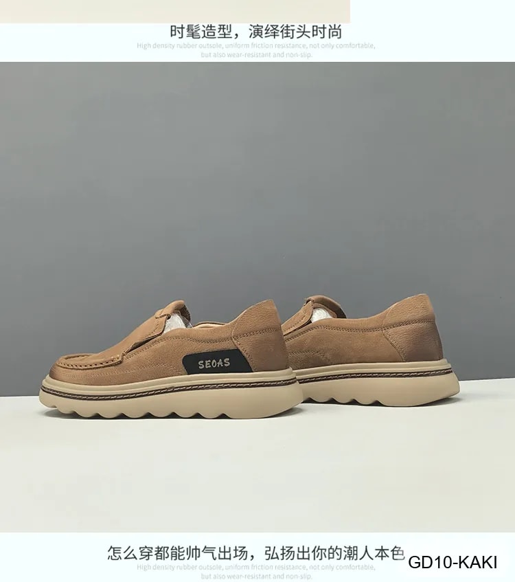 GD10 - Giày thể thao nam đế cao êm chân, kiểu dáng retro, màu kaki sang trọng - ảnh 9