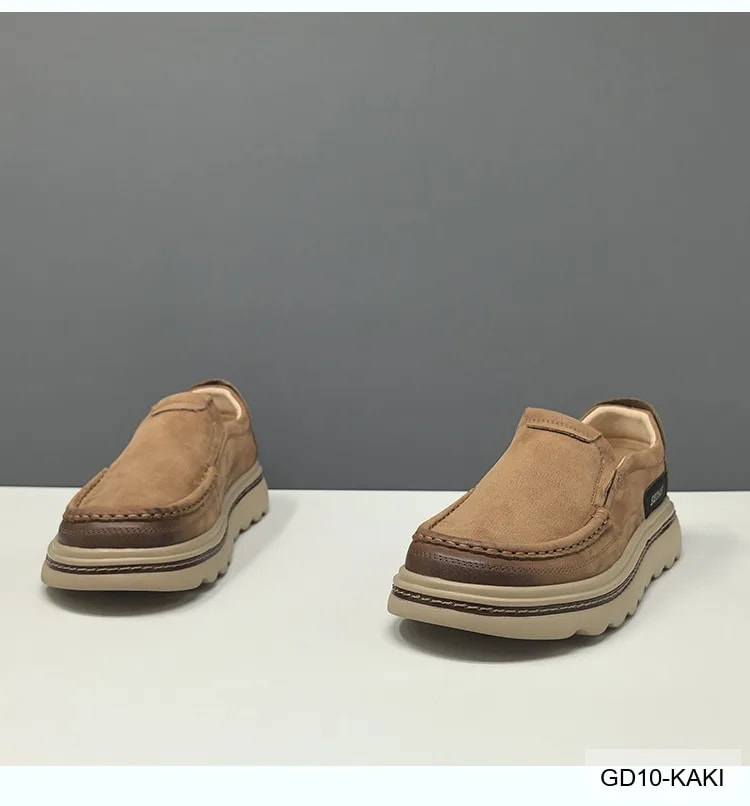 GD10 - Giày thể thao nam đế cao êm chân, kiểu dáng retro, màu kaki sang trọng - ảnh 13