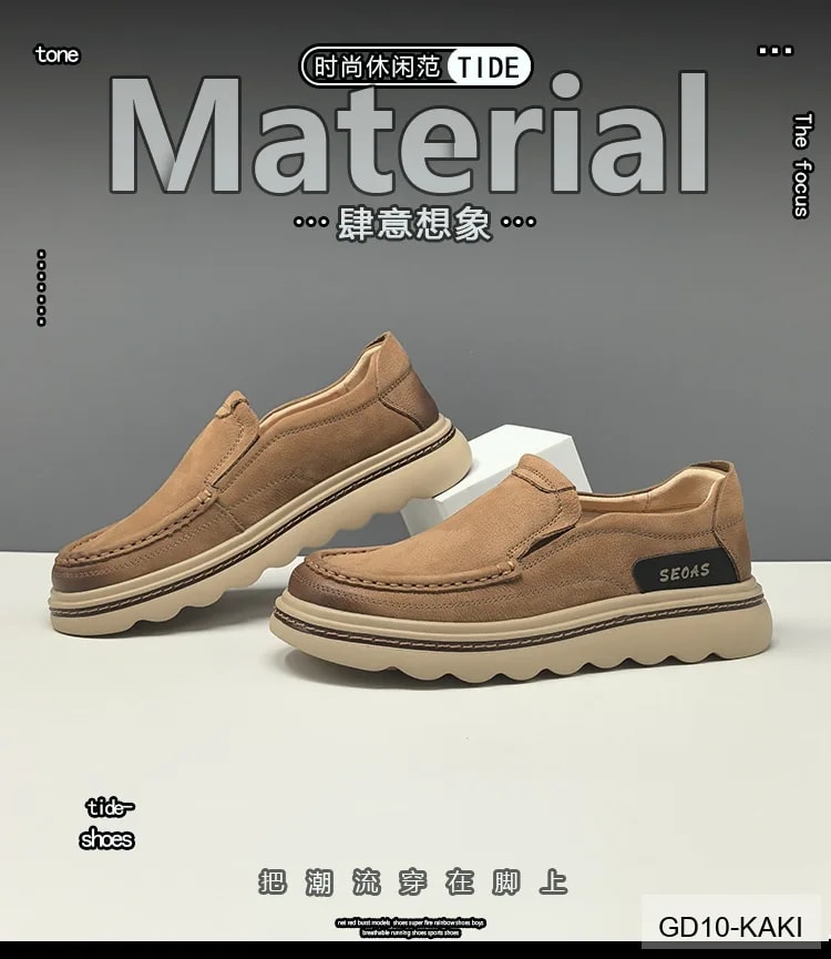 GD10 - Giày thể thao nam đế cao êm chân, kiểu dáng retro, màu kaki sang trọng - ảnh 18
