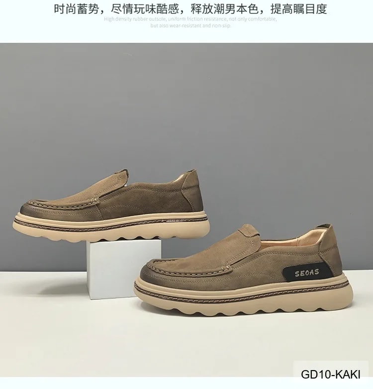 GD10 - Giày thể thao nam đế cao êm chân, kiểu dáng retro, màu kaki sang trọng - ảnh 17