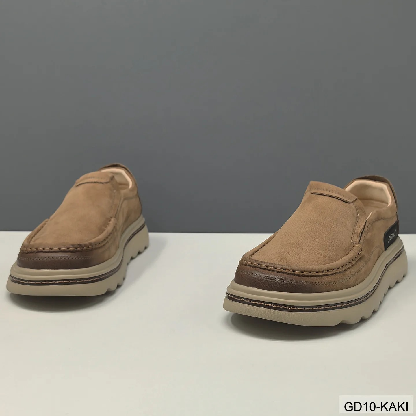 GD10 - Giày thể thao nam đế cao êm chân, kiểu dáng retro, màu kaki sang trọng - ảnh 5