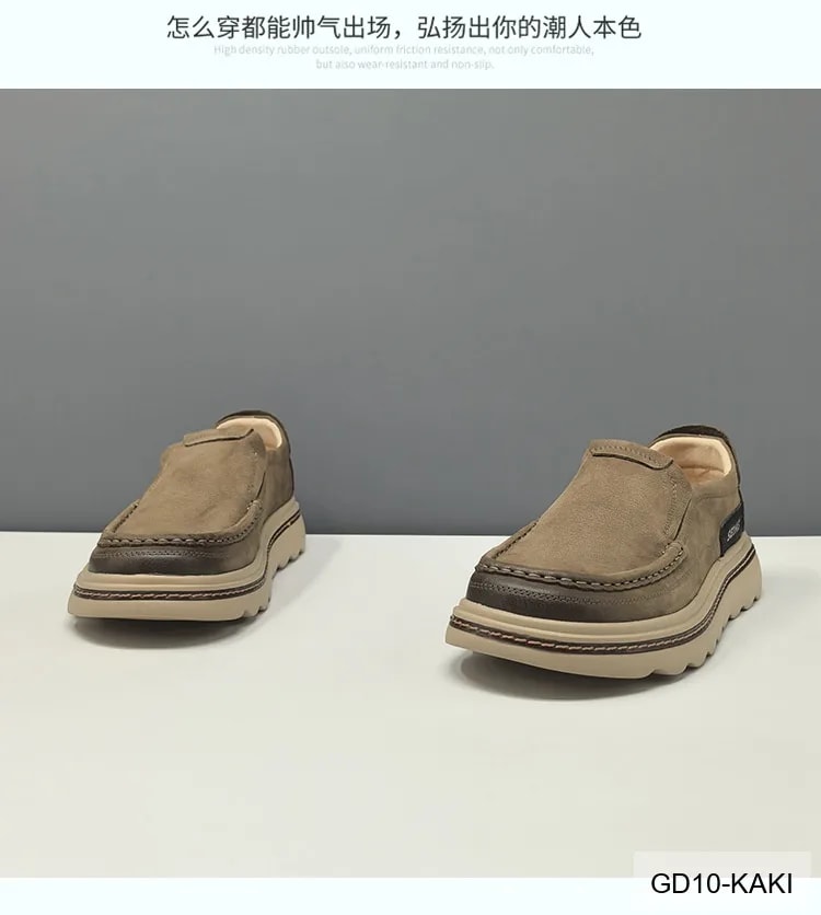 GD10 - Giày thể thao nam đế cao êm chân, kiểu dáng retro, màu kaki sang trọng - ảnh 15