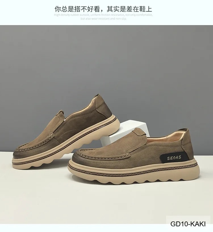 GD10 - Giày thể thao nam đế cao êm chân, kiểu dáng retro, màu kaki sang trọng - ảnh 16
