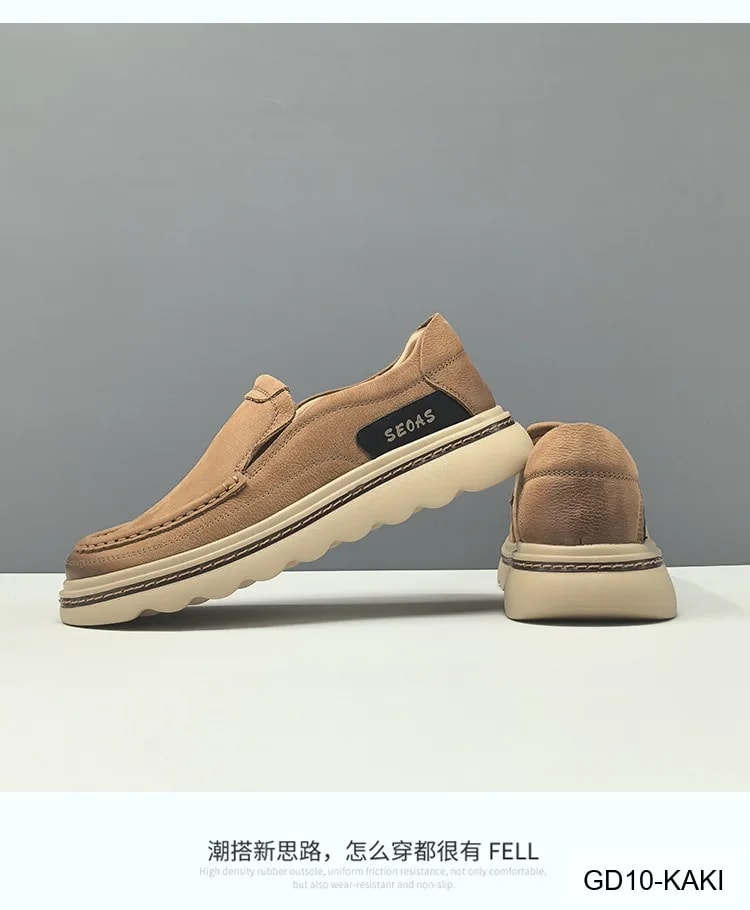GD10 - Giày thể thao nam đế cao êm chân, kiểu dáng retro, màu kaki sang trọng - ảnh 11